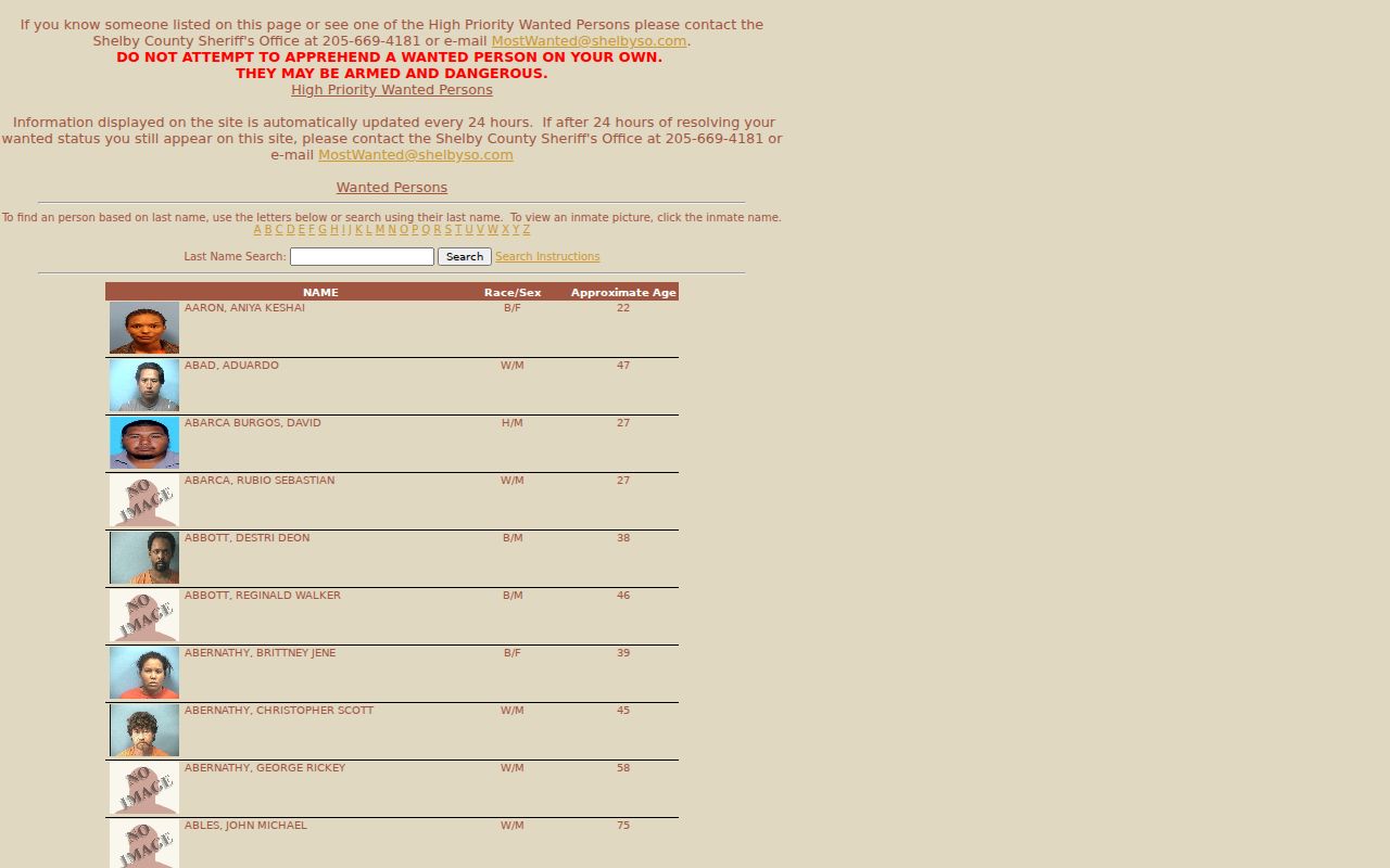 Shelby County warrant records search controls